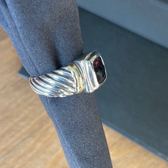 Authentic DAVID YURMAN GARNET CLASSIC CABLE RING {Size 6} - Picture 6 of 12